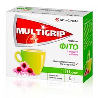 Мультигрип Фито с цинком, витамином C + эхинацея, №10 саше, Schonen