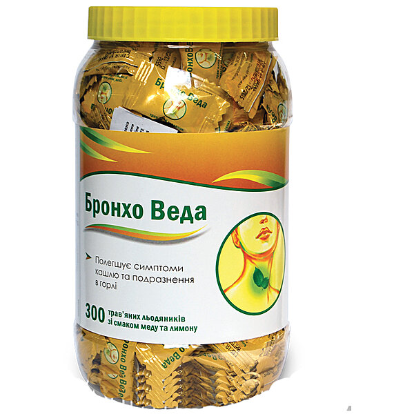 Бронхо Веда (мед і лимон) льодяники №300 банку