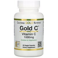 Вітамін C, 1000 мг, 60 рослинних капсул California Gold Nutrition