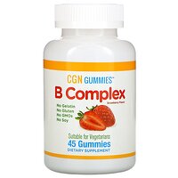 Жувальні таблетки з комплексом вітамінів групи B, без желатину і глютену, натуральний полуничний смак, 45 жувальних таблеток, California Gold Nutrition