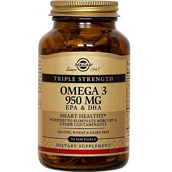 Solgar Omega-3 EPA & DHA Triple Strength 950 мг 50 м'яких капсул