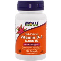 Витамин Д3, Vitamin D3, Now Foods, 5000 МЕ №120