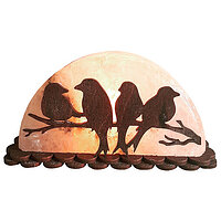 Соляной светильник с деревянными элементами "Птицы на ветке" 1,5кг Saltlamp