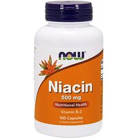 Витамин В3, Ниацин, Niacin, Now Foods, 500 мг №100