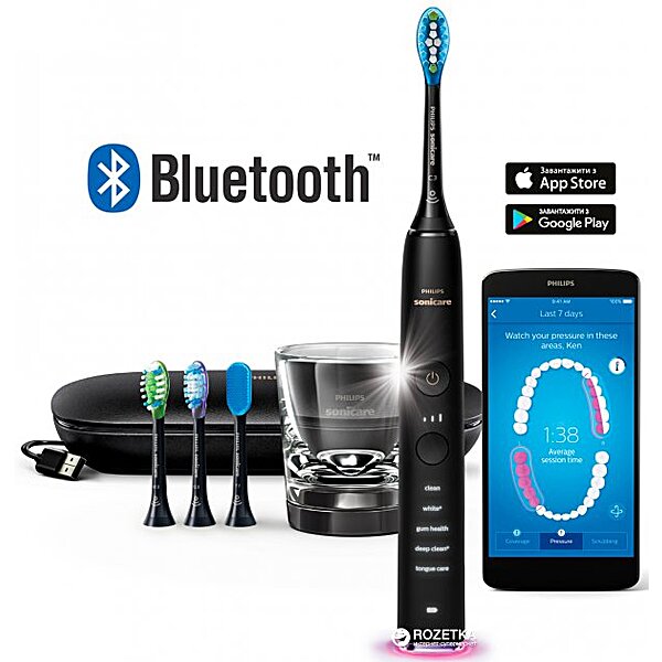 Звуковая электрическая зубная щетка с приложением Diamond Clean Smar Philips