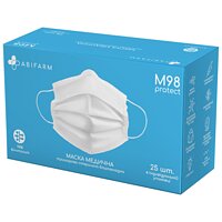 Медична маска Abifarm М98, 3-шар стер біорозкладна, 99.9% захист (25 шт в короб)
