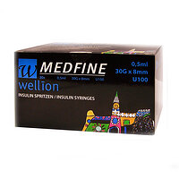 Інсулінові шприци MEDFINE 0,5 мл &#215; 8 мм №30 Wellion