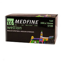 Інсулінові шприци Wellion MEDFINE 1 мл &#215; 12 мм №30