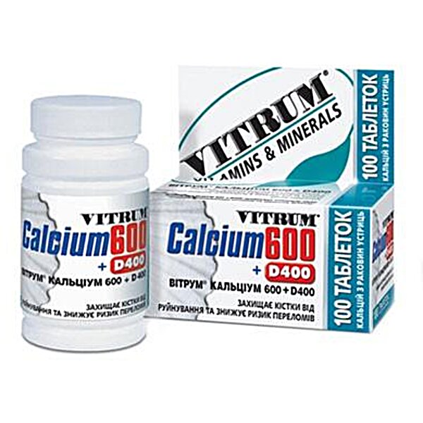 Витрум Кальций 600 + Витамин D400 (Vitrum Calcium 600 + Vitamin D400) N 60