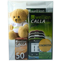Акційний набір Глюкометр Wellion CALLA Light: 110 тест-смужок і подарунок плюшевий ведмедик