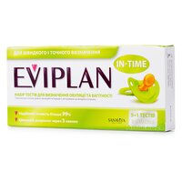 Тест на овуляцию Eviplan In-Time, 5 шт. + тест на беременность Evitest, 1 шт.