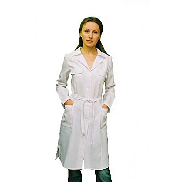 Жіночий халат медичний на ґудзиках арт . 84 , Габардин