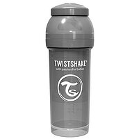 Twistshake антиколікова пляшечка 260мл, сірий