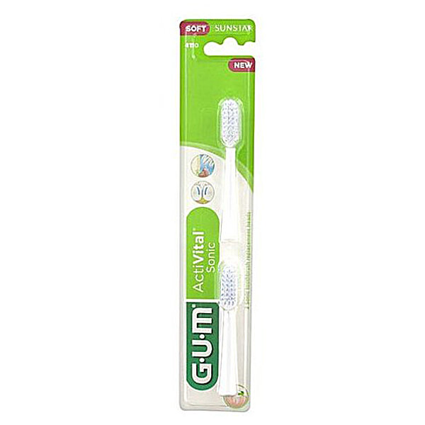 Сменная головка для электрической зубной щетки GUM 4110М White Activital Sonic Power, 2 шт.