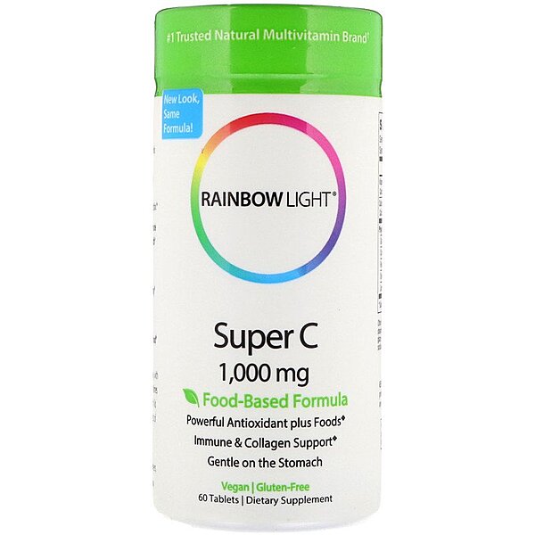 Супер С, 1000 мг, 60 таблеток, Rainbow Light