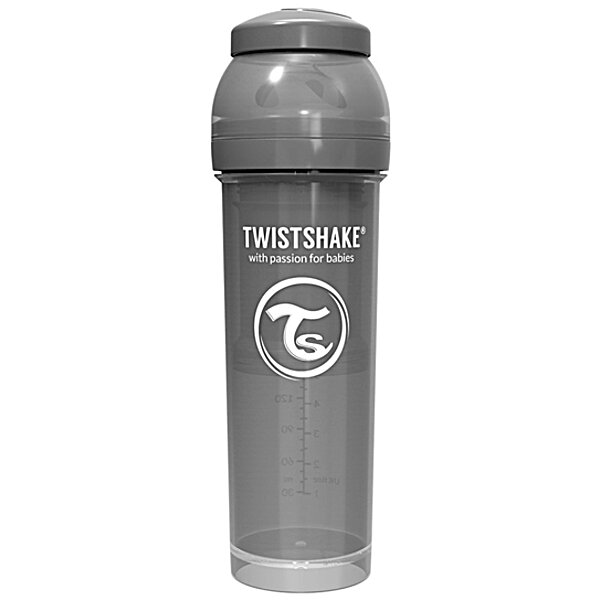 Twistshake антиколиковая бутылочка 330мл, серый