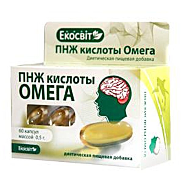 Экосвит ОЙЛ Диетическая добавка ПНЖ кислоты Омега 0,5 г №60