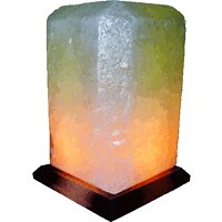 Соляной светильник "Прямоугольник" (4-5 кг) с цветной лампочкой, "Артёмсоль"