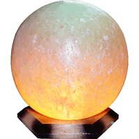Соляной светильник "Шар" (3-4 кг) с цветной лампочкой, "Артёмсоль"