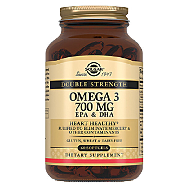 Solgar Omega-3 EPA & DHA двойное действие 700 mg 60 мягких капсул