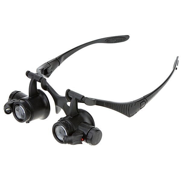 Лупа-очки бинокулярная с LED подсветкой, 10X 15X 20X 25Х Magnifier 9892G
