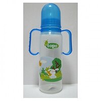 Бутылочка декоративная ST1 240 мл с ручками и силиконовой соской Topo Buono