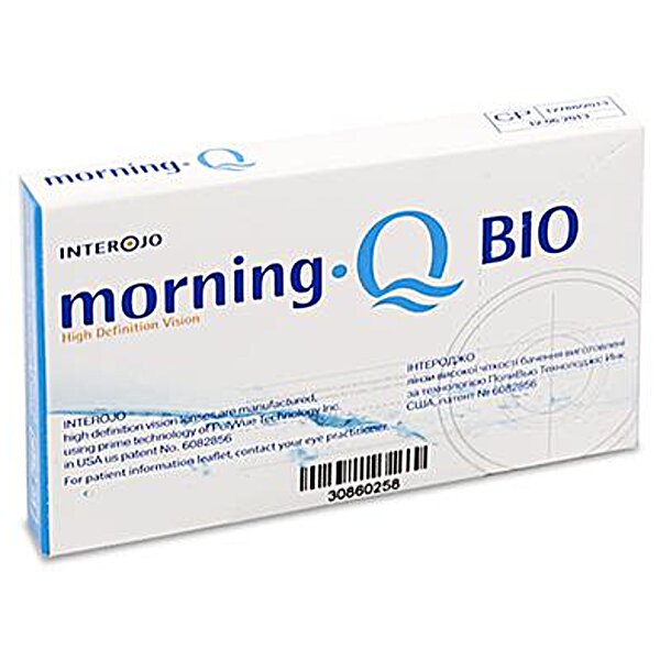 Месячные контактные линзы из биосовместимого материала Morning Q BIO (уп. 6 шт)
