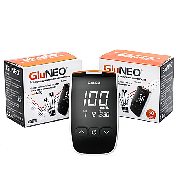 Акционный набор Глюкометр GluNeo (ГлюНео) со 100 тест-полосками