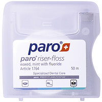 Зубний флос paro RISER-FLOSS вощений з м'ятою і фтором 50м Paro Swiss