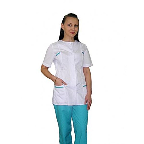 Жіночий медичний костюм на ґудзиках арт . 32 , Габардин