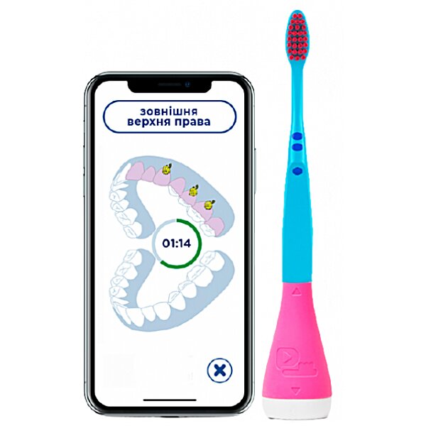 Интерактивная насадка Playbrush Smart Pink + зубная щетка