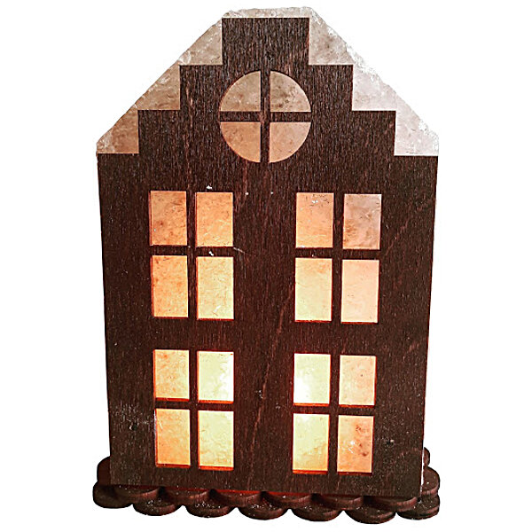 Соляной светильник с деревянными элементами Дом №1 2кг Saltlamp
