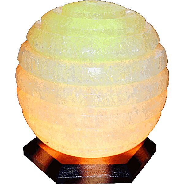 Соляний світильник "Сфера" (6-7 кг) з кольоровою лампочкою, "Saltlamp"