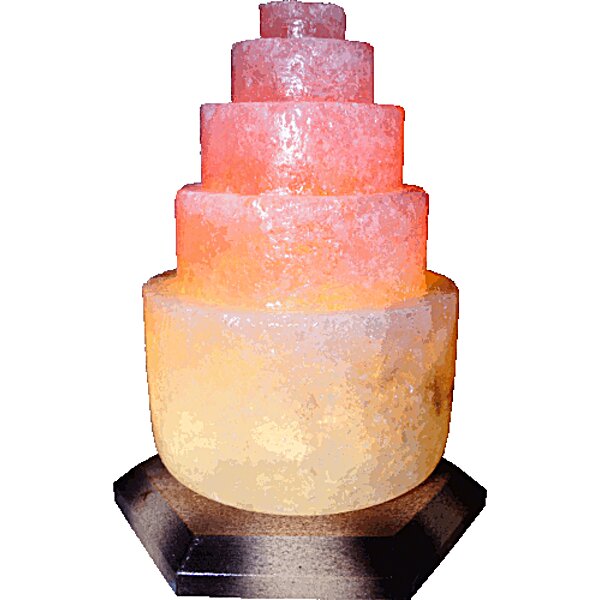 Соляной светильник "Пагода круглая" (3-4 кг) с цветной лампочкой, "Артёмсоль"