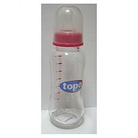 Бутылочка стеклянная ST1 240 мл с силиконовой соской Topo Buono