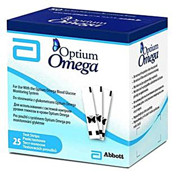 Tест-полоски Optium Omega, 25 шт.