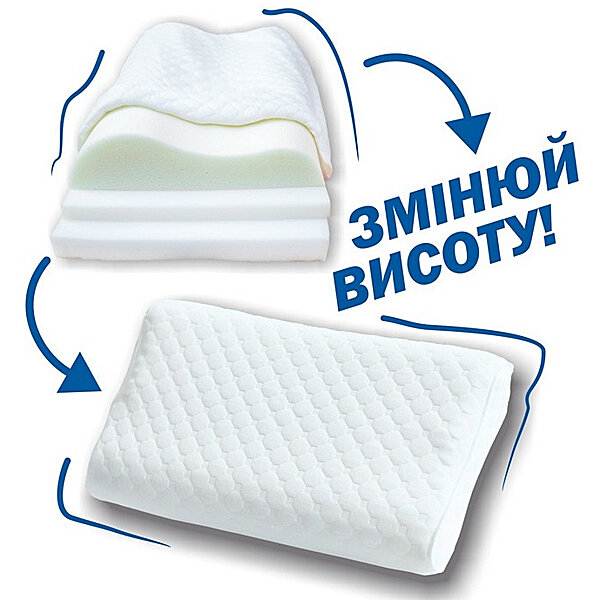Трехслойная ортопедическая подушка для детей с эффектом памяти Olvi 2507 S24-49876814