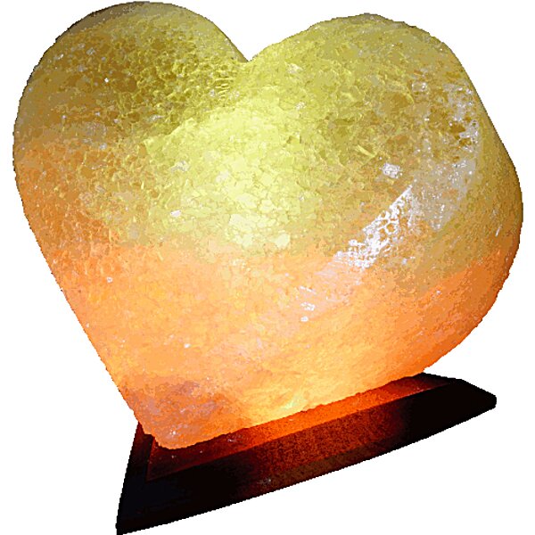 Соляний світильник "Серце" (4-5 кг) з кольоровою лампочкою, "Артемсіль"