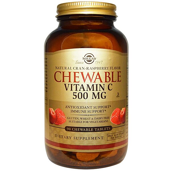 Витамин С (Vitamin C) с малиновым вкусом Солгар №90