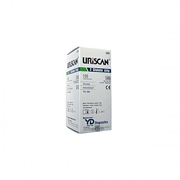 Тест- смужки URISCAN для дослідження сечі U24 GluKeto 2 (глюкоза , кетони ) , 100 шт.