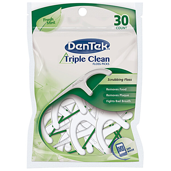 Тройное очищение (Triple Clean) Флосс-зубочистки, 30 шт. DenTek