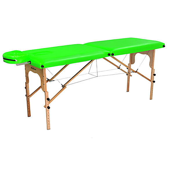 Массажный стол деревянный двухсекционный (ш.70см) Салатовый Relax