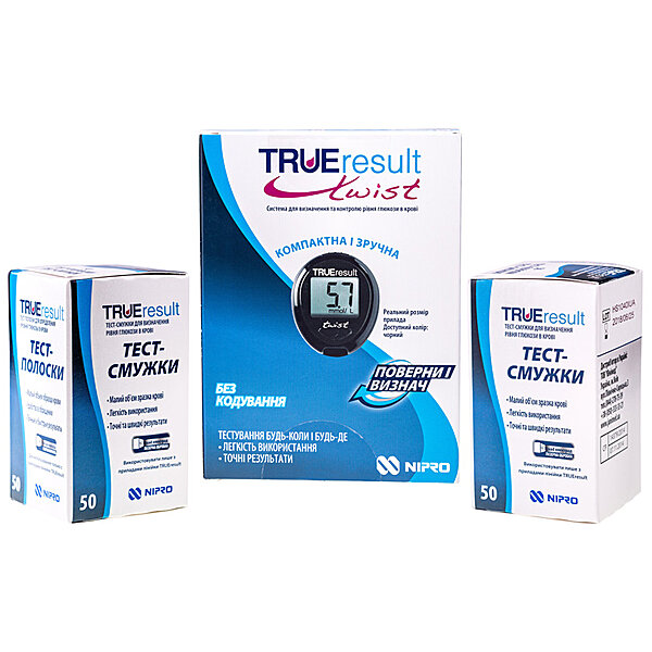 Глюкометр TRUEresult twist Nipro + 100 шт тест-полосок