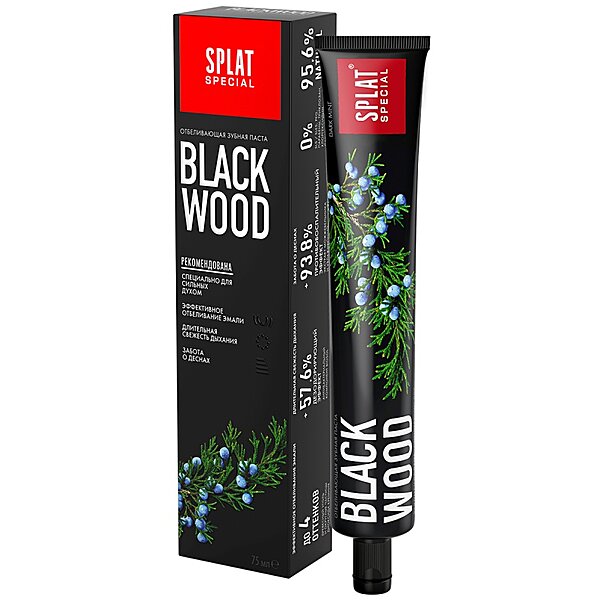 Отбеливающая зубная паста Special Blackwood с углем  75 мл Splat 