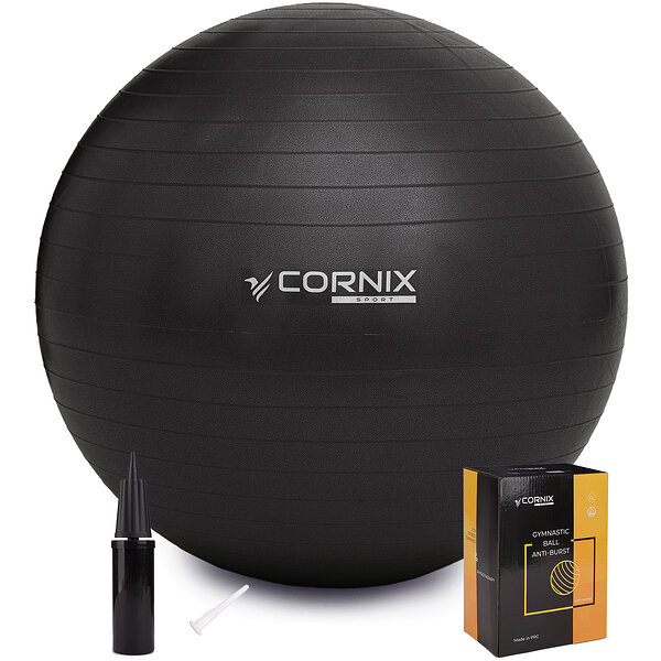Мяч для фитнеса (фитбол) Cornix 65 см Anti-Burst XR-0020 Black S49-3811