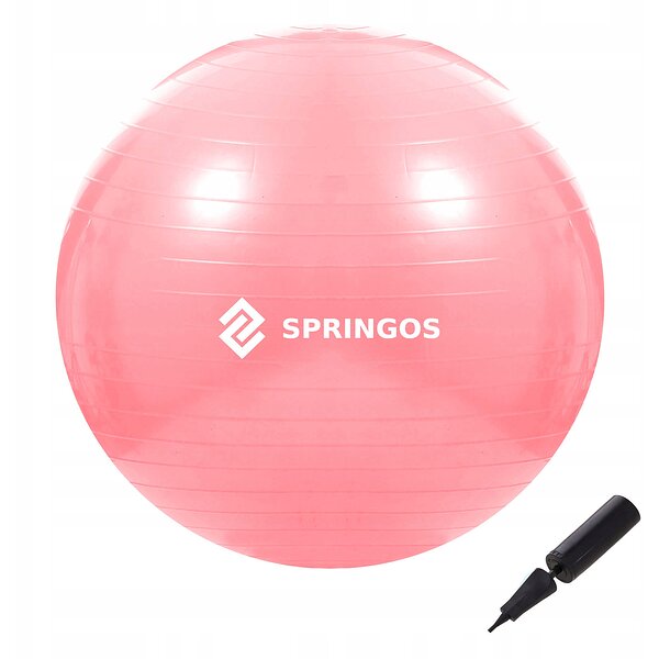 М'яч для фітнесу (фітбол) Springos 75 см Anti-Burst FB0012 Pink S49-2480