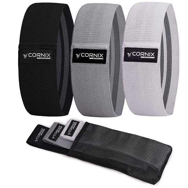 Резинки для фитнеса и спорта тканевые Cornix Hip Band набор 3 шт XR-0049 S49-3840