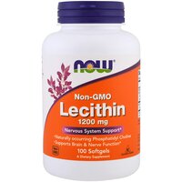 Лецитин, Lecithin, Now Foods, 1200 мг, 100 гелевых капсул