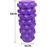 Ролик массажный EasyFit Grid Roller PRO 33 см Фиолетовый S53-1156