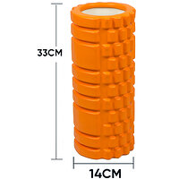Ролик массажный EasyFit Grid Roller 33 см v.1.1 Оранжевый S53-1443